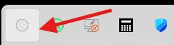 The AudioRoute tray icon in the Windows system tray flyout — a small audio-routing glyph next to other background-app icons
